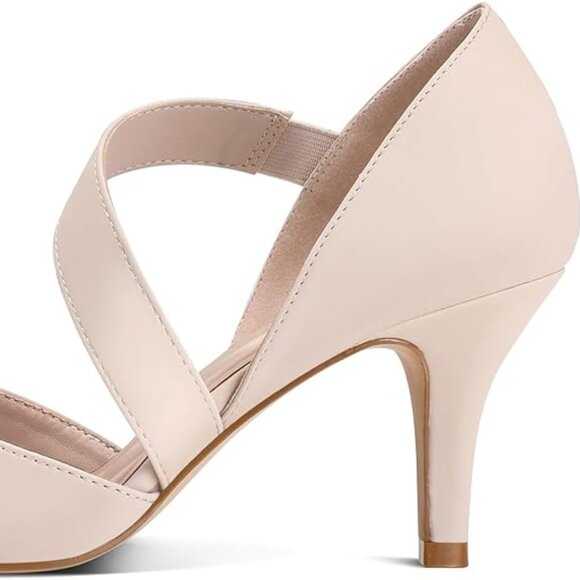 mysoft Women's Pointed Toe Low Stiletto Heel Dress Pumps Shoes Size 11 Nude - Picture 2 of 6